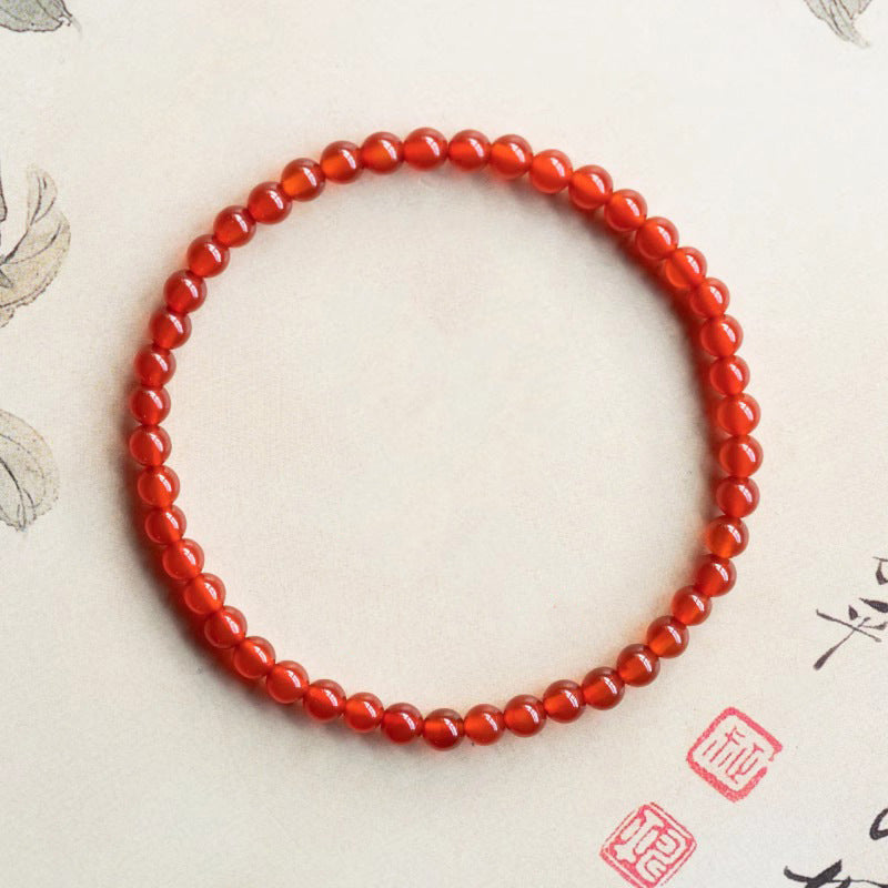 Aura Craft Natural Red Agate Yoga Use Lucky Blessing Bracelet 3
