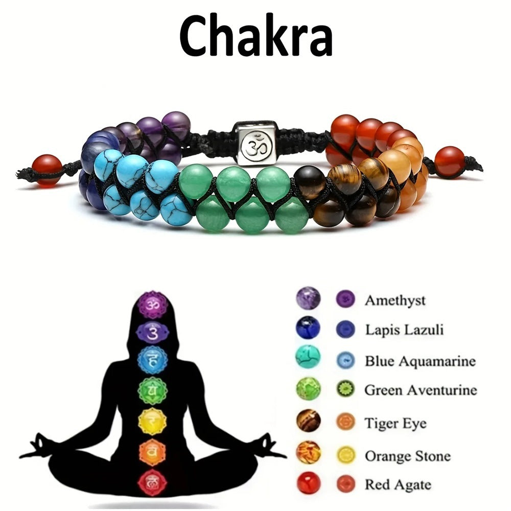Aura Craft Seven Color Natural Stone Healing Meditation Blessing Bracelet 3
