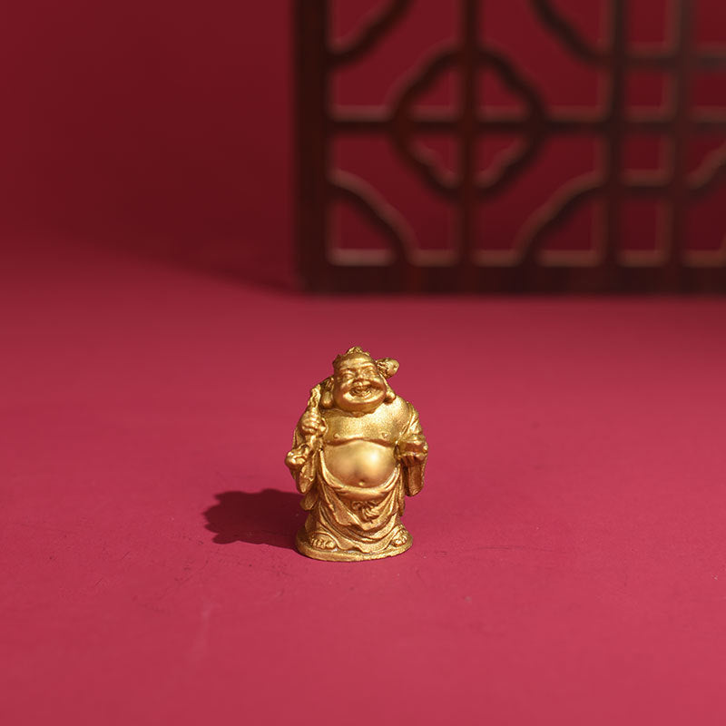 Aura Craft Brass Maitreya Buddha Statue Meditation Wealth Luck Ornament 3
