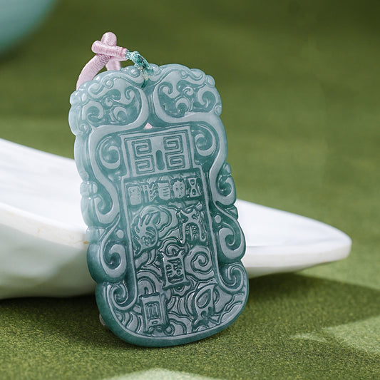 Aura Craft Feng Shui Five Mountains True Shape Blessing Amulet Jade Pendant 1