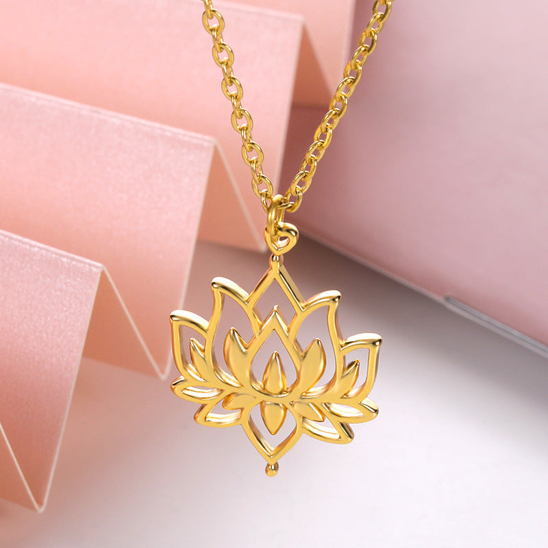 Aura Craft Hollow Lotus Meditation Health Blessing Necklace 1