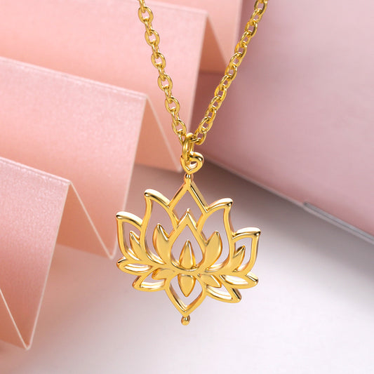 Aura Craft Hollow Lotus Meditation Health Blessing Necklace 1