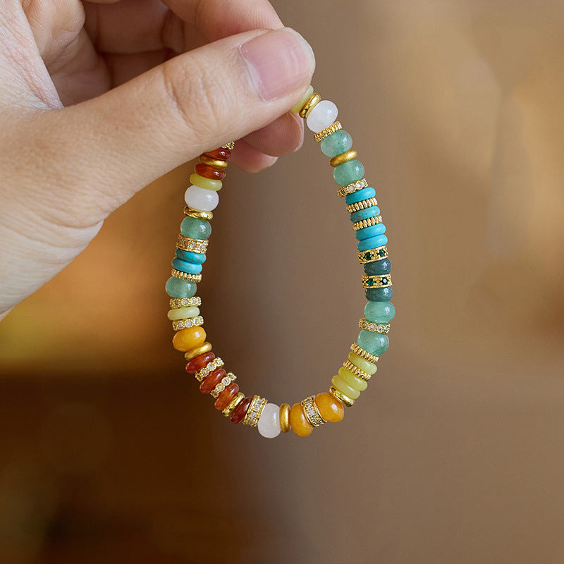 Aura Craft Natural Stone Rainbow Lucky Blessing Bracelet 4