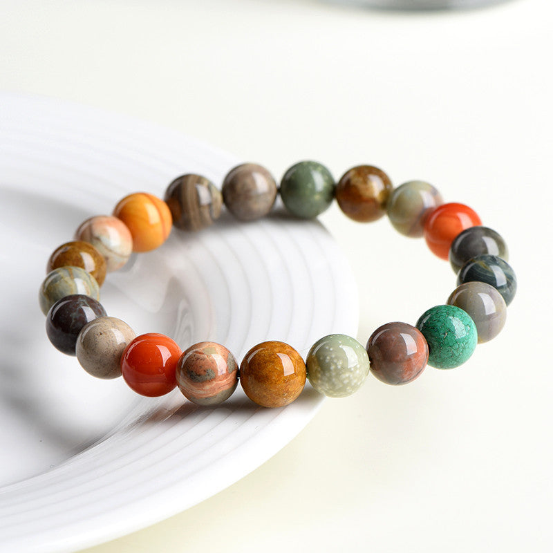 Aura Craft Natural Colorful Agate Stone Wealth Blessing Bracelet 2