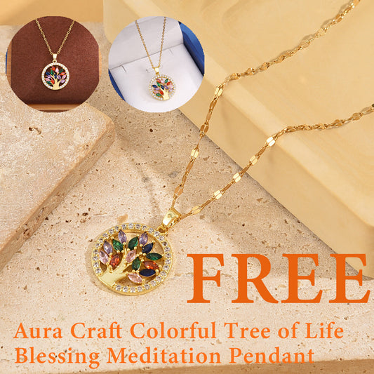 FREE Today：Aura Craft Colorful Tree of Life Blessing Meditation Pendant