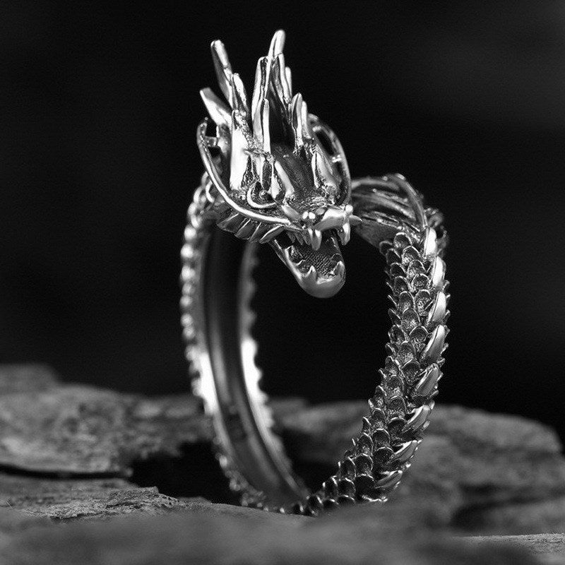 Aura Craft Vintage Dragon Head Lucky Ring 2