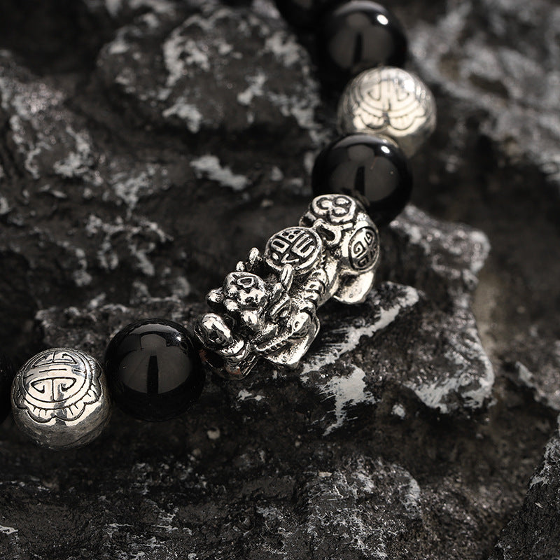 Aura Craft Feng Shui Five-Character Mantra Pixiu Wealth and Evil-Repelling Bracelet