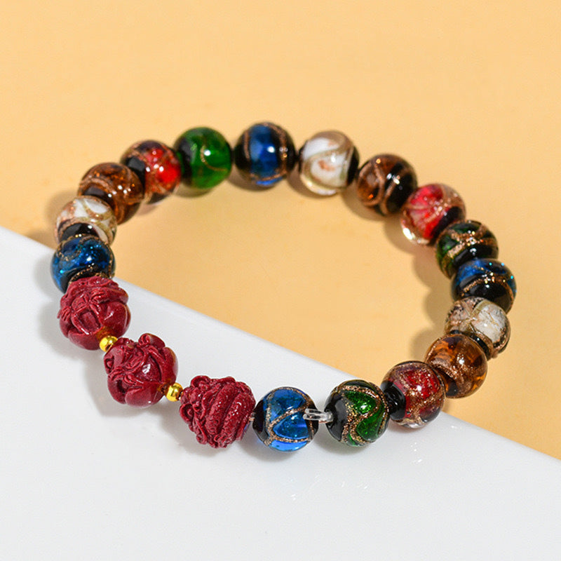 Aura Craft Feng Shui Glass Cinnabar Zodiac Blessing Lucky Bracelet