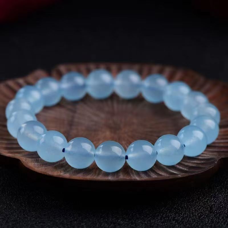 Aura craft healing and blessing natural aquamarine crystal couple bracelet 3