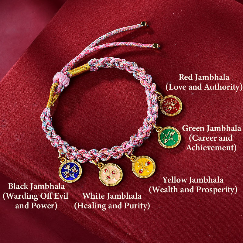Aura Craft Tibetan Handwoven Colorful Five-Way Fortune Bracelet