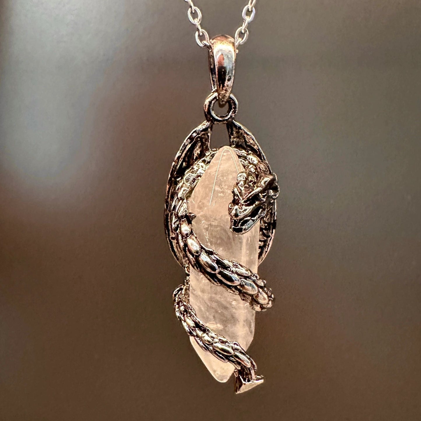 Aura Craft Oriental Dragon Wrap Crystal Health Amulet Pendant 3
