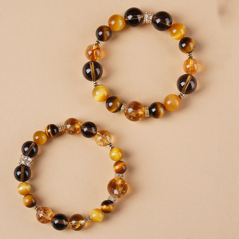 Aura Craft Natural Yellow Quartz Tiger's Eye Fortune Bracelet 4