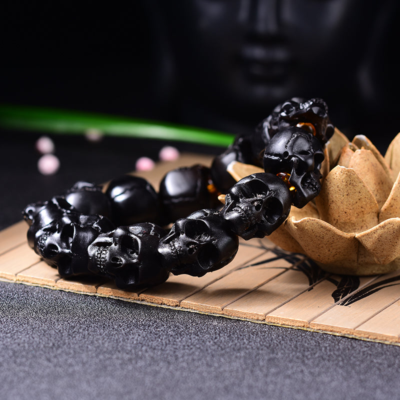 Aura Craft Tibetan Natural Black Yak Horn Blessing Amulet Bracelet 5