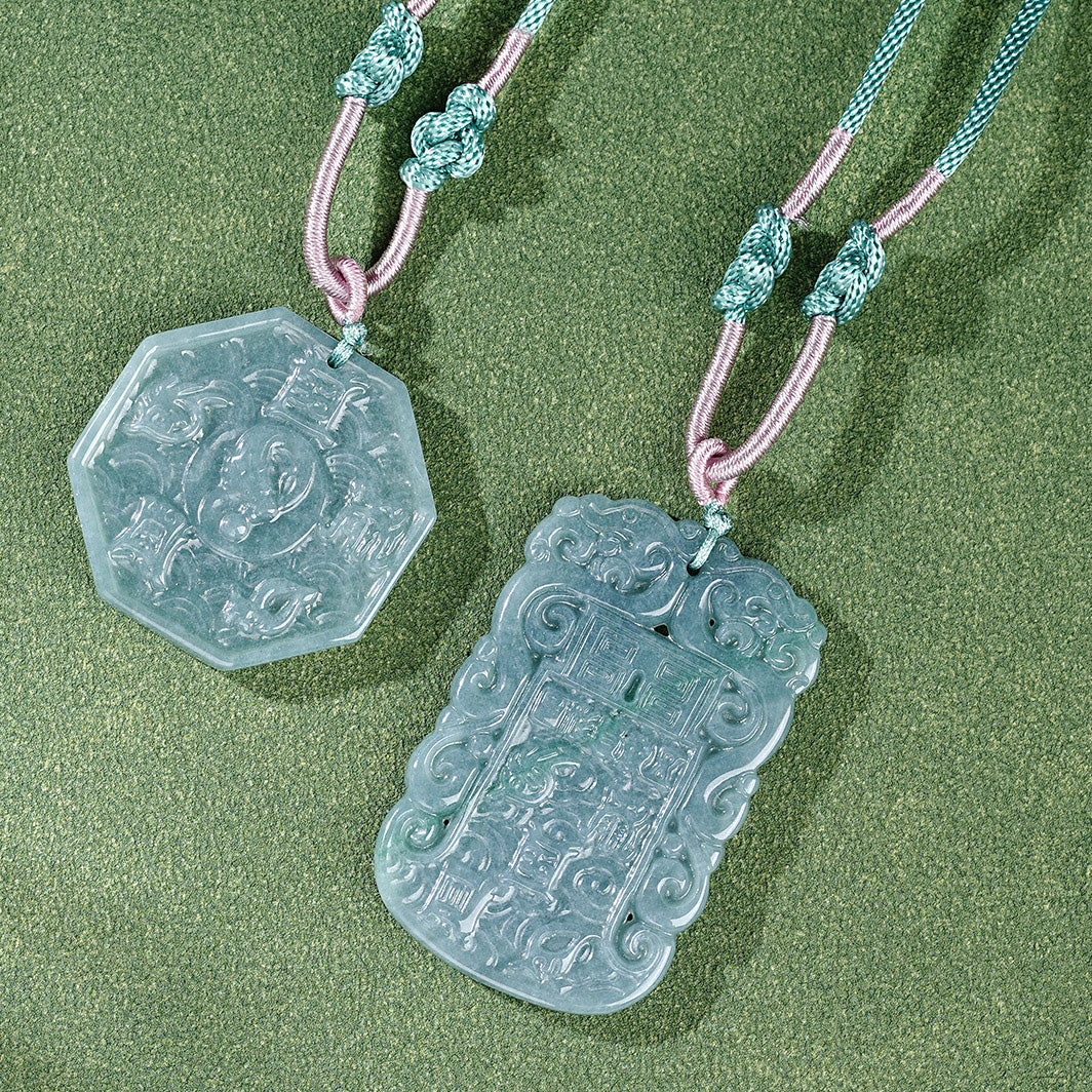 Aura Craft Feng Shui Five Mountains True Shape Blessing Amulet Jade Pendant 4