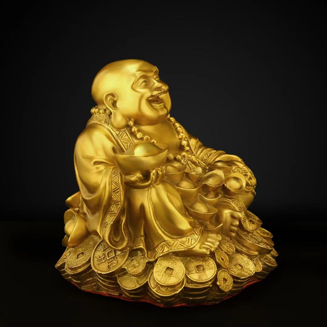 Aura Craft Feng Shui Handmade Laughing Buddha Maitreya Buddha Happiness and Wealth Ornament 3