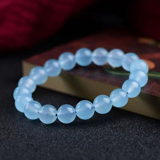 Aura craft healing and blessing natural aquamarine crystal couple bracelet 1