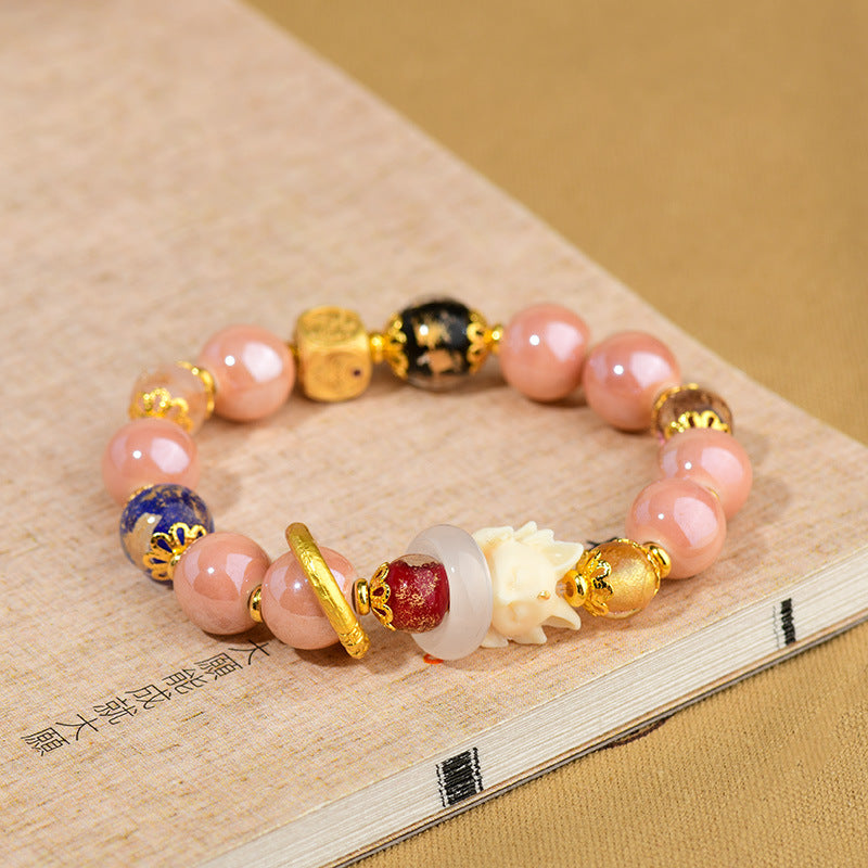 Aura Craft Gold Foil Single Loop Nine-Tailed Fox Lucky and Healthy Bracelet 2
