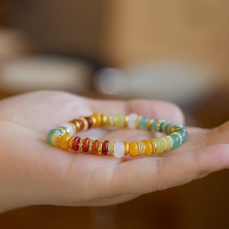 Aura Craft Natural Stone Rainbow Lucky Blessing Bracelet 3