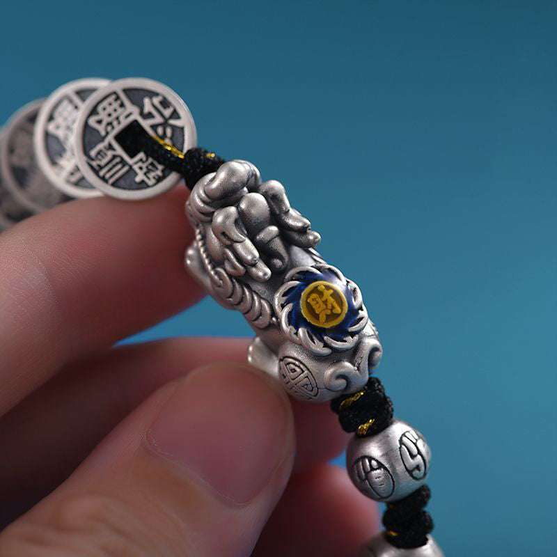 Aura Craft Feng Shui Five Emperors Coins Pixiu Fortune Bracelet 5