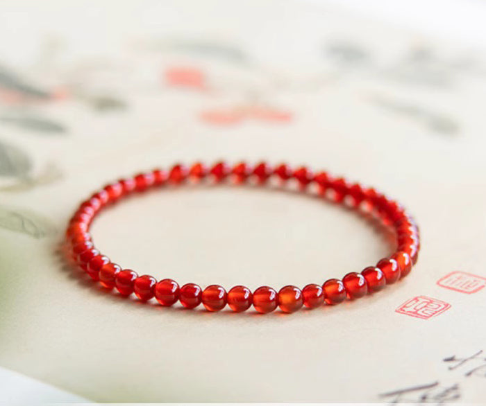 Aura Craft Natural Red Agate Yoga Use Lucky Blessing Bracelet 4
