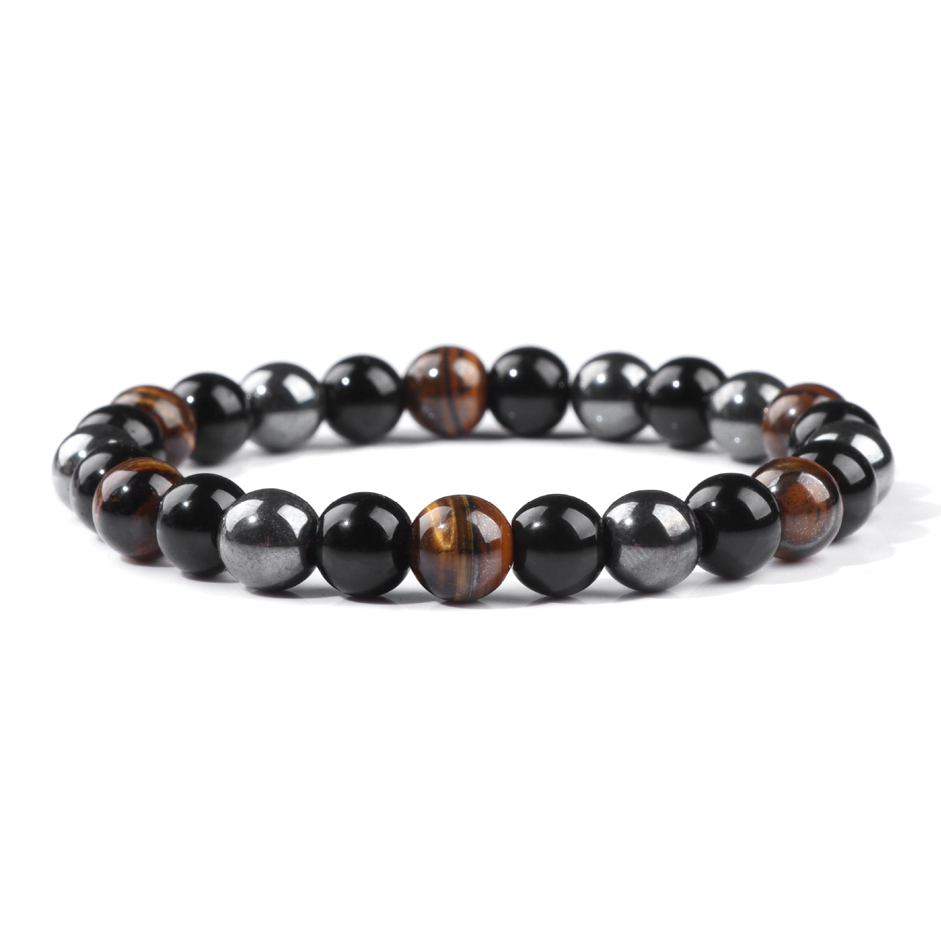 Aura Craft Obsidian Hematite Tiger's Eye Triple Protection Blessing Bracelet 3