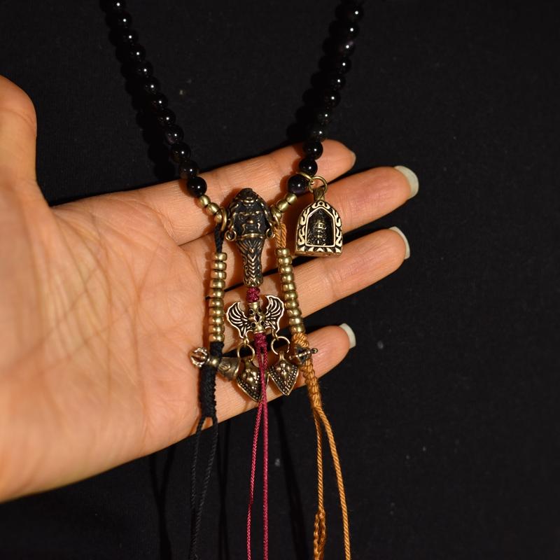 Aura Craft Tibetan Black Agate Tiger Eye 108 Buddhist Meditation Beads for Peace and Health 3