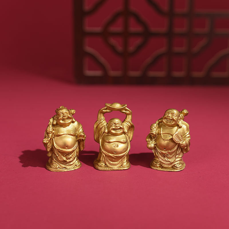 Aura Craft Brass Maitreya Buddha Statue Meditation Wealth Luck Ornament 2