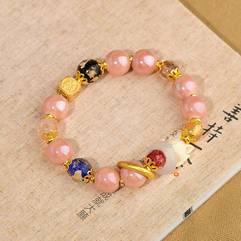 Aura Craft Gold Foil Single Loop Nine-Tailed Fox Lucky and Healthy Bracelet 3