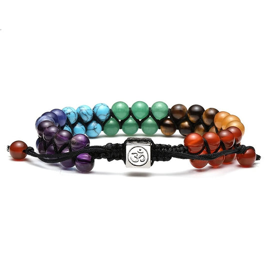 Aura Craft Seven Color Natural Stone Healing Meditation Blessing Bracelet 1