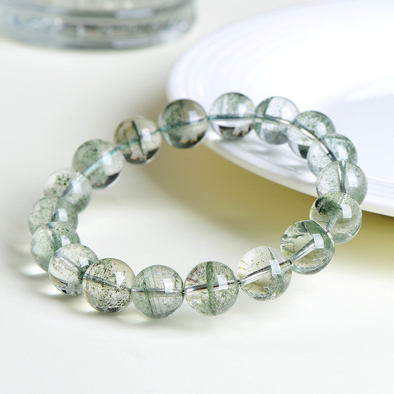 Aura Craft Natural Green Phantom Crystal Healing Blessing Lucky Bracelet 3