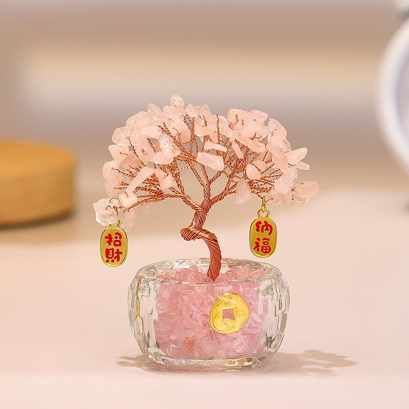 Aura Craft Natural Crystal Fortune Tree Wealth Lucky Desktop Ornament 3