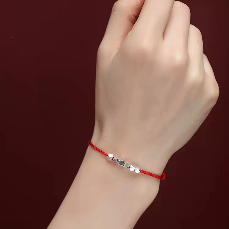 Aura Craft s925 sterling silver good luck beads red string bracelet 7