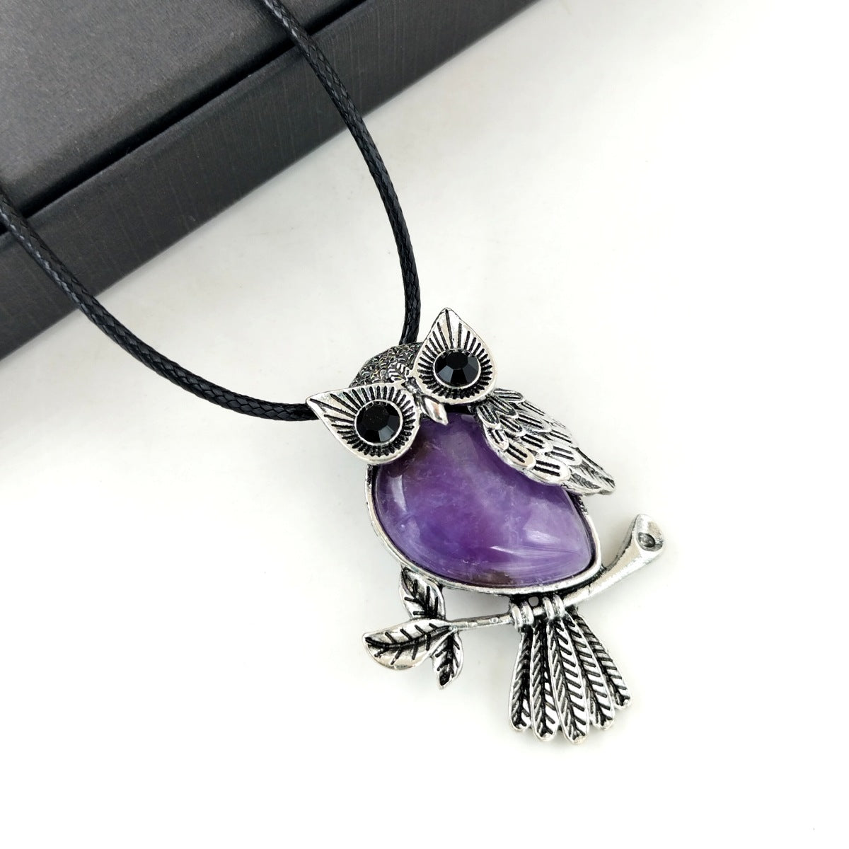 Aura Craft Healing Crystal Owl Nighttime Evil-Repelling and Blessing Pendant 3