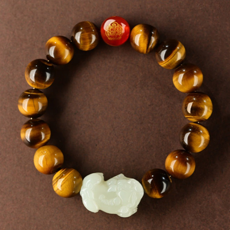 Aura Craft Natural Tiger Eye Pixiu Wealth and Health Bracelet 2
