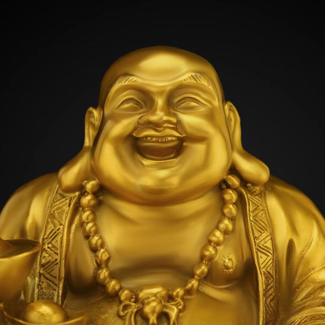 Aura Craft Feng Shui Handmade Laughing Buddha Maitreya Buddha Happiness and Wealth Ornament 5