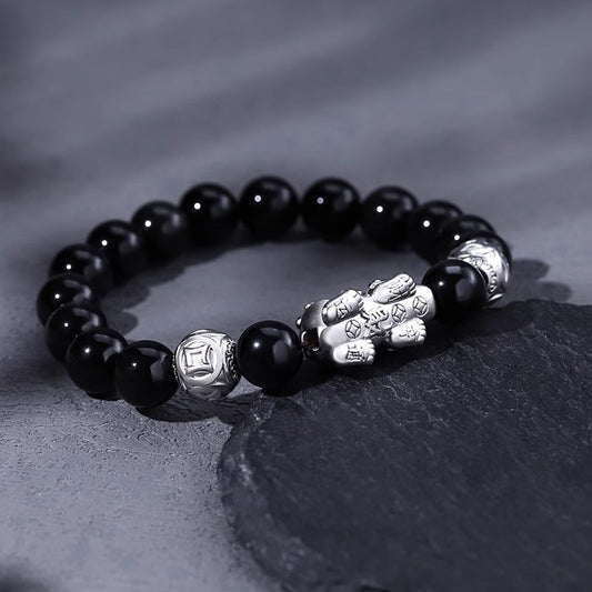 Aura Craft Feng Shui Five-Character Mantra Pixiu Wealth and Evil-Repelling Bracelet