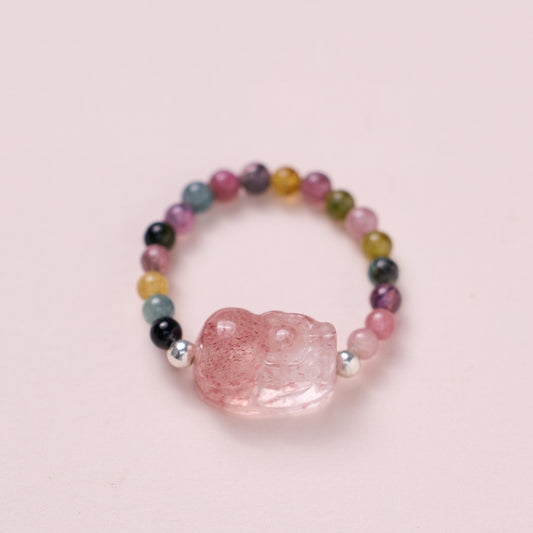 Aura Craft Natural Stone Good Luck Health Flex Ring