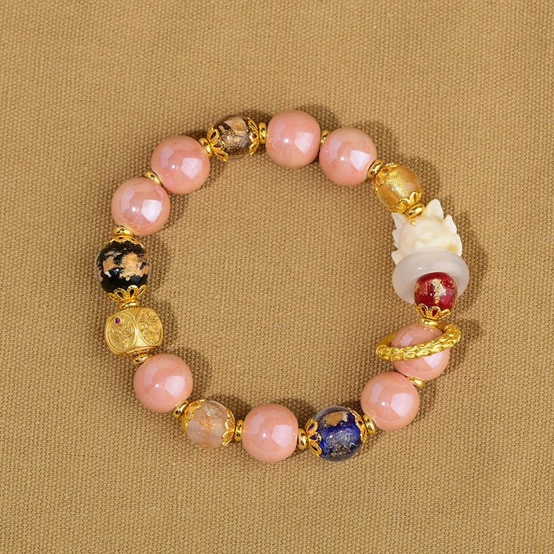 Aura Craft Gold Foil Single Loop Nine-Tailed Fox Lucky and Healthy Bracelet 4