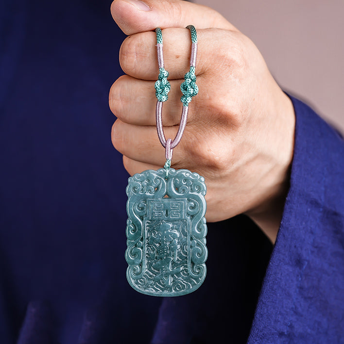 Aura Craft Feng Shui Five Mountains True Shape Blessing Amulet Jade Pendant 5