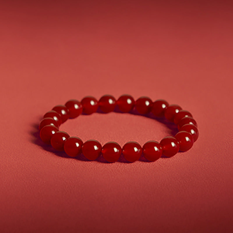 Aura Craft Natural Red Agate Yoga Use Lucky Blessing Bracelet 6