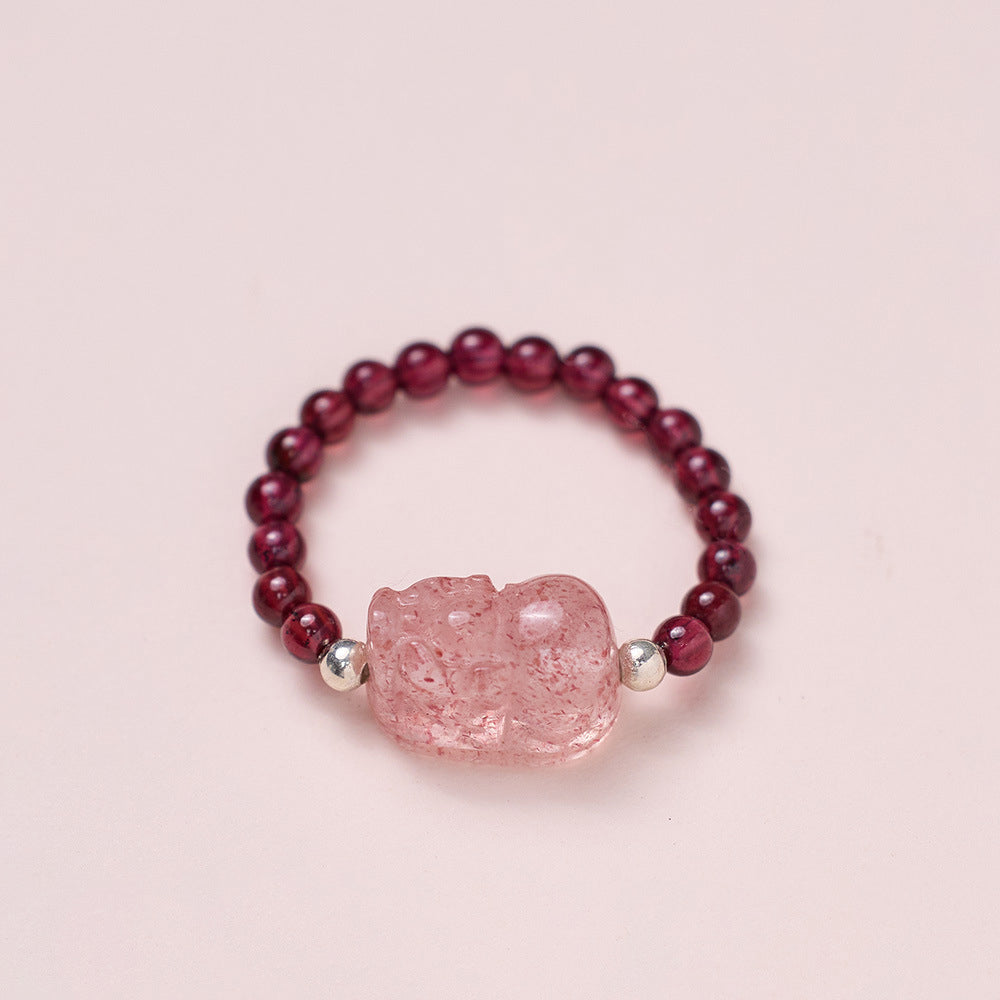 Aura Craft Natural Stone Good Luck Health Flex Ring