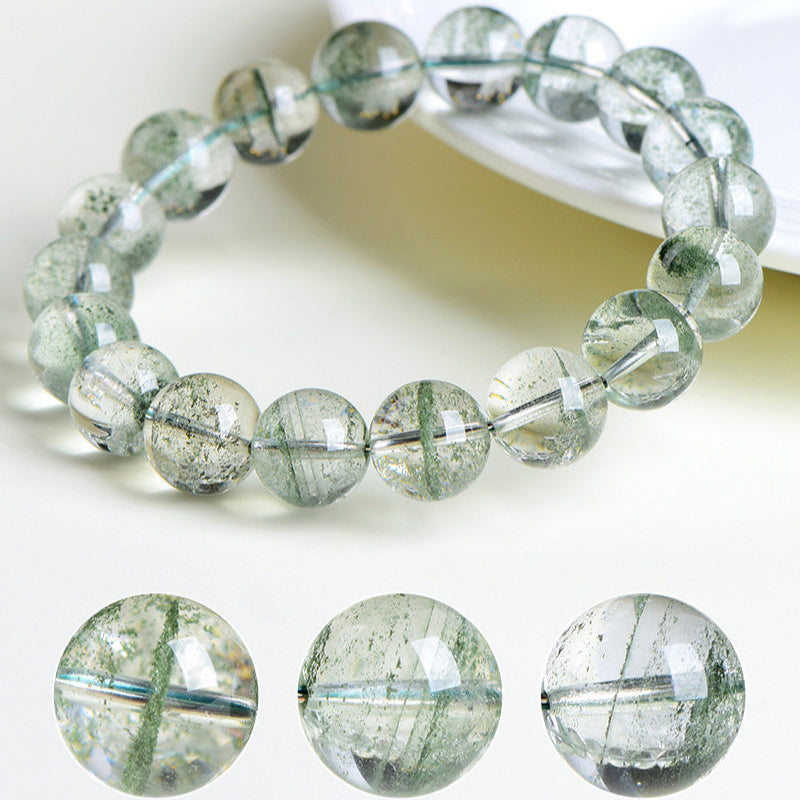 Aura Craft Natural Green Phantom Crystal Healing Blessing Lucky Bracelet 4