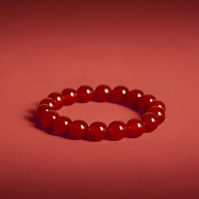 Aura Craft Natural Red Agate Yoga Use Lucky Blessing Bracelet 7