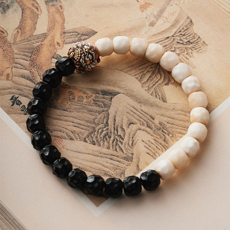 Aura Craft Feng Shui White Jade Bodhi Seed Coconut Crater Amulet Bracelet 2