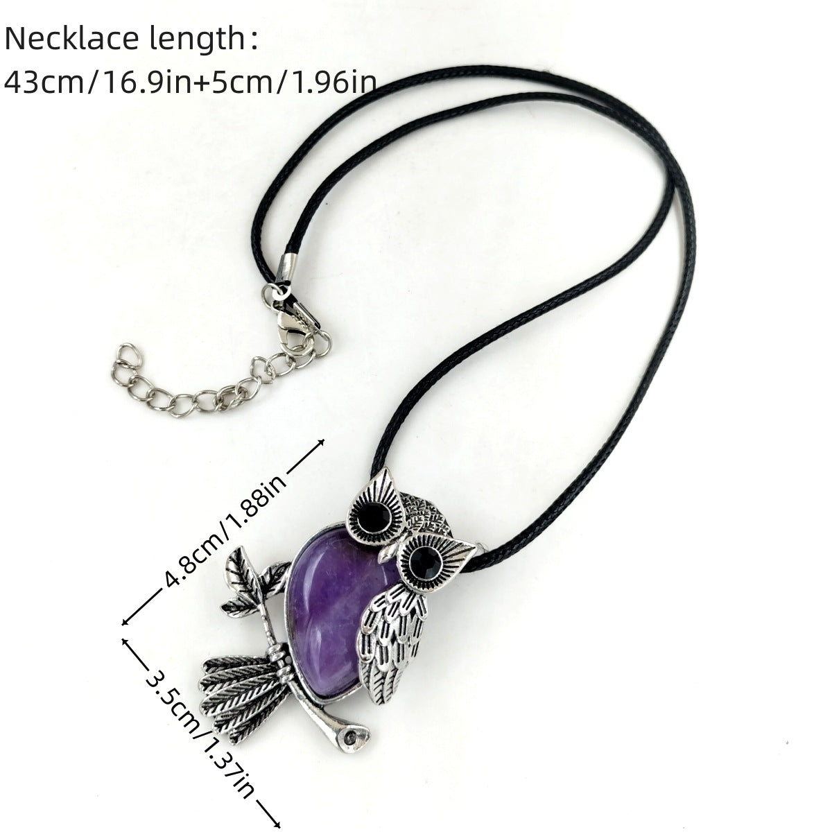 Aura Craft Healing Crystal Owl Nighttime Evil-Repelling and Blessing Pendant 4