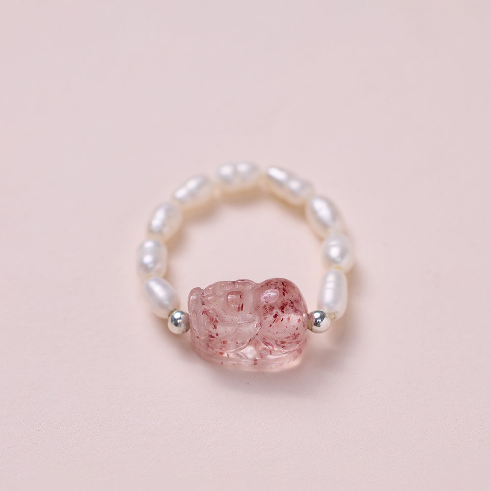 Aura Craft Natural Stone Good Luck Health Flex Ring