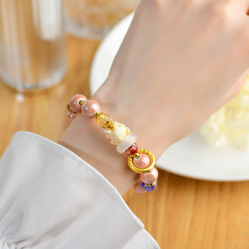 Aura Craft Gold Foil Single Loop Nine-Tailed Fox Lucky and Healthy Bracelet 5