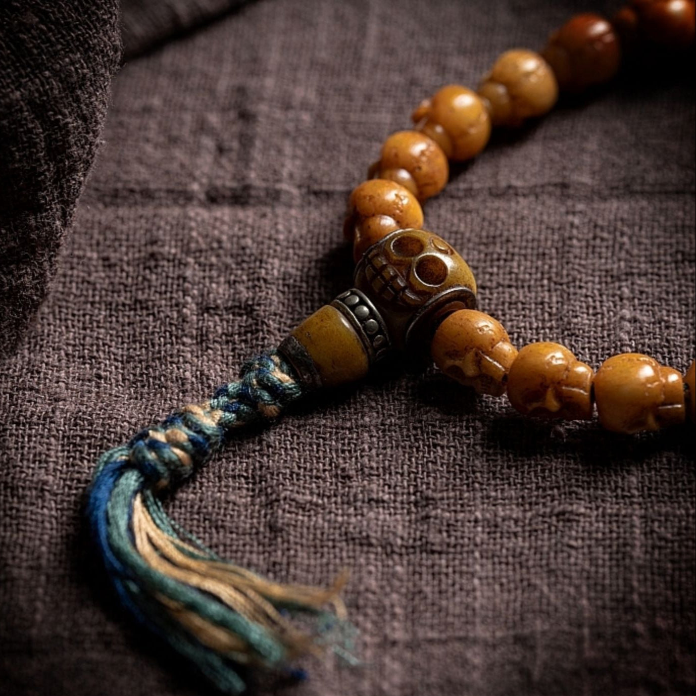 Aura Craft Tibetan Natural Yak Bone Buddhist Beads Blessing Amulet Bracelet 6