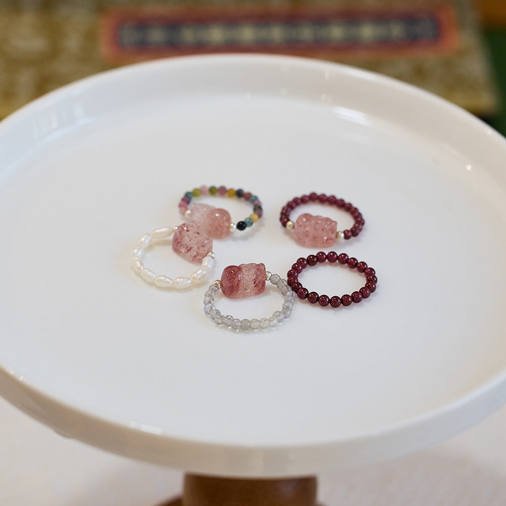 Aura Craft Natural Stone Good Luck Health Flex Ring
