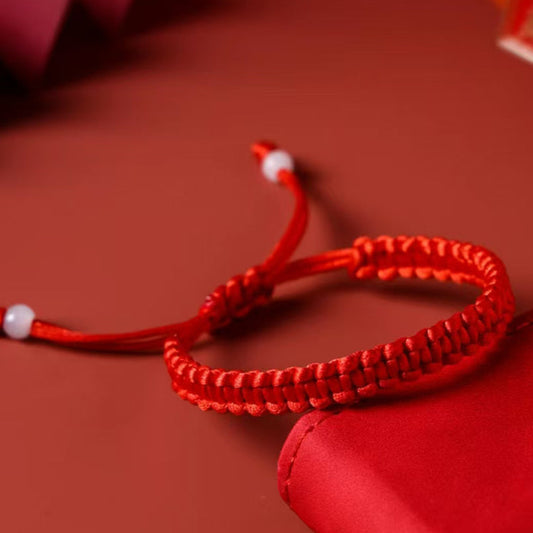 Aura craft blessing lucky red string woven couple bracelet 1